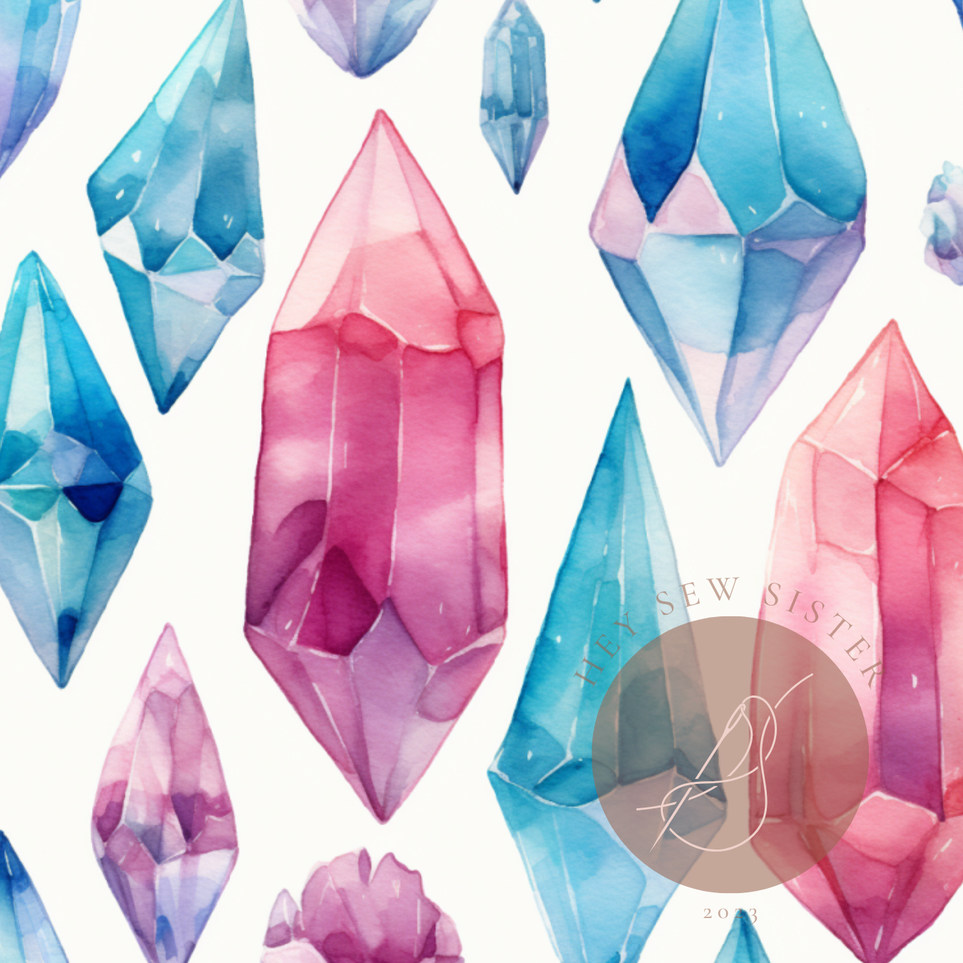 Watercolor crystal seamless pack