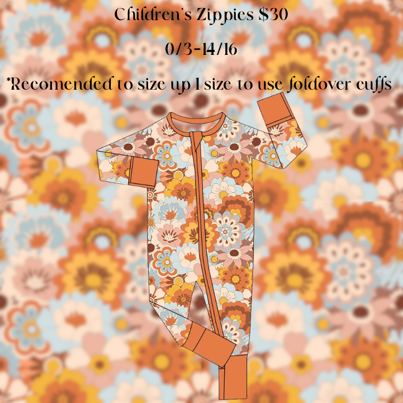 Flower Power Kids Zippies PREORDER